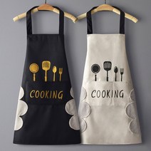 쿠킹 앞치마 방수 극세사 주방 카페 공방 가정용 주방잡화, 화이트