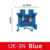 와이어 커넥터 레일 터미널 블록 1/5/10 PCS UK-3N Din 다채로운 범용 도체 나사 연결 전기 배선 스트립, [02] 파란, [03] 10PCS