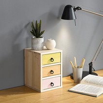 (SM)나무친구 미니3단 수납장 정리함 약장 다용도서랍장, 01.미니3단(내추럴)