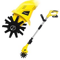 소형 대형 무선 전동식 텃밭 관리기 밭가는기계 밭갈이 로터리 전기 풀제거 흙갈이 농업용 경작기 밭관리기 농기구 포터블 경운기 잡초 제거기, 2중날 5.2AH 배터리 2개+급속 충전기