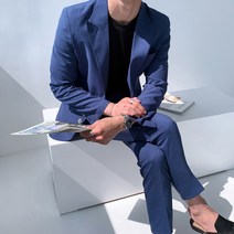 제이 글루미 린넨 수트 여름 남자 빅사이즈 결혼식 남성 정장 2XL