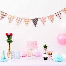 바보사랑 페이퍼 미니 삼각파티 가랜드 (트로피칼플라워).파티해, 단품, 옵션선택:본품