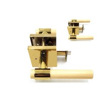 뉴리웹 우드 레버락 방도어손잡이 욕실용 ABS도어 잠금장치 방손잡이