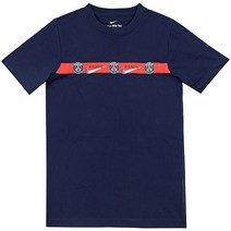 나이키 주니어 반팔티 파리 생제르맹 REPEAT 티 PSG 네이비+레드라인 로고
