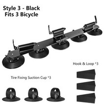 ROCKBROS석션 루프 탑 자전거 캐리어 자동차 운반 랙 빠른 허브 설치 MTB 도로 범, 07 Style 3 - Black, Black for 3 bikes