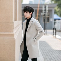 남성 미디 트렌치코트 가을 겨울 모직 코트 잠바 데일리룩 빅사이즈J22909009