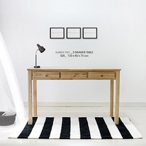 벤트리 일자형 3서랍 원목책상 (베이직 책상), 원목색 (내추럴)