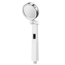 샤워기온도계 LED 스마트 샤워 헤드 zhangji 업그레이드 접이식 고압 디지털 온도 디스플레이 절수 마사지 노즐 욕실, 하얀, 1개