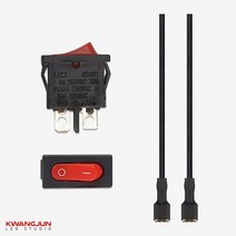 광전 12v 2단 슬림 사각스위치 배선타입 매립형 시소 토글스위치 락커 레드