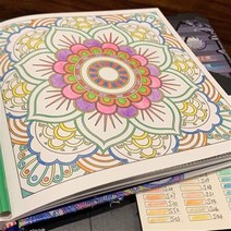 만다라 북 성인 컬러링 그림책 그래피티 에너지, 만다라 일반모델 24쪽 유성 색연필 24색