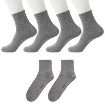 국내생산 부드러운 면100 남자 캐주얼 무지 중목양말 5켤레