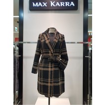 막스카라 막스카라 체크 벨티드 울 코트 M94MWH025MEB3