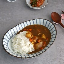 일본그릇 타원접시 카레접시