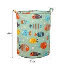 햄퍼 빨래함 빨래통 35x45cm 대용초경량 세탁 바구니 가정용 접이식 옷 코튼 린넨 가방 장난감 보관, 06 6