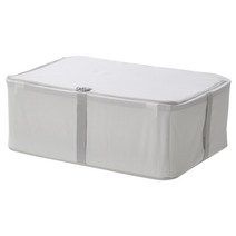 이케아 헴마픽사레 수납케이스 패브릭 스트라이프 화이트그레이 51x34x19cm 폴리에스테르100%, 1개, 이미지참조