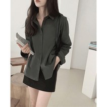 [이꾸띠] 나이리 봄 가을 2040 여성 신상품 많은 곳 버튼다운 카라 무지 단정한 스타일 리쉬 면 혼방 4컬러 블라우스