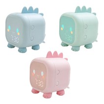 공룡 알람 무드등시계 시계 탁상시계 온도계 알람시계 인테리어시계 반응형시계 공룡 공룡시계 기능성시계 무드등시계, 공룡시계-베이비핑크