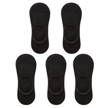 JUBP No Show Socks 남성용 보이지 않는 로우 컷 미끄럼 방지 얇고 통기성 있는 면 양말 로퍼 스니커즈 여름 양말 화이트 (파리 5개), Black (5 Paris)