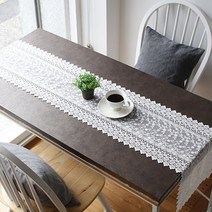 후아나야 레이스 테이블보 직사각형/원형 식탁보 4-6인 테이블러너, 100x150cm, 흰색