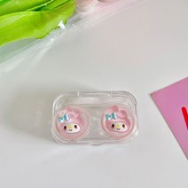 렌트통 렌즈케이스 산리오 쿠로미 마이멜로디 여행용 콘택트 보관 학생 휴대용 (1+1)