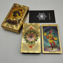 새 버전 경제적 및 실제 혜택 방수 금박 타로 데크 멋진 PVC 패키지 예측 카드 게임, [15] Colorful flower