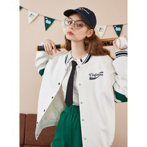 봄 가을 여성 학생 바시티 야구 항공 점퍼 빅사이즈 배색 블루종 데일리 캐주얼 자켓