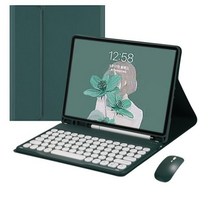 키보드 아이패드 호환용 무선 블루투스 에어 5 매직 마우스 케이스 9 세대 8 7 10.2 10.9 9.7 11 미니 6 용 커버, 12.9 Pro 2021 2020, KBCS-MS-GN