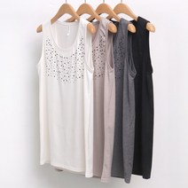 아이우먼 빅사이즈사랑해요 5760L103 펄 비즈 라운드 나시 MN