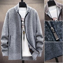 prosekor 남성 캐주얼 울 카디건 코트 기모 차이나 중년 니트 빅 사이즈 남성 스웨터 코트