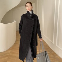 핸드메이드코트 트렌치코트 아웃포켓 울 라이너 봄 아쿠아스큐텀 캐시미어 핸드메이드 코트 버튼 플립