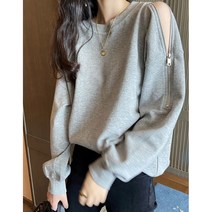 봄 어깨 트임 럭셔리 긴팔티