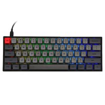 매크로 키보드 단축키 키패드 epomaker sk61 61 키 핫 가능 기계식 rgb 백라이트 nkro type-c 케이블 winmac gateron 광 스위치, 그레이 블랙, 옵티컬 레드