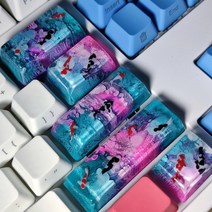 기계식키보드 수지 키 캡 게임용 키보드 고래 백라이트 키 캡 체리 mx 스위치 기계식 키보드 게임용 선물 잉어 키 캡, Ctrl Alt 1.25U, 파란색
