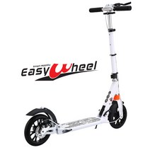 이지휠 V2 화이트 접이식 킥보드 아동용 어린이 성인용 (안전보호장비 가방 포함)