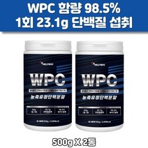 농축유청단백질 WPC 500g 2통 WHEY 웨이 보충제 파우더 류신, 2개