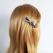 프랑스핀 트윈 리본 데일리 헤어핀 집게핀