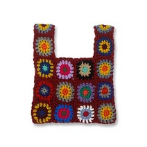 페이즐리에코백 반다나 보헤미안 가방 히피걸 모리걸 룩 y2k granny squares crochet net eyelet small size fish tote bag boho