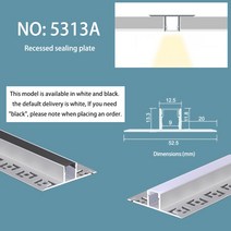 인테리어 레일 핀 조명 거실 테이블 식탁 등 Led 막대 스트립 빛 Recessed 알루미늄 트랙 조명 숨겨진 된 백라이트 캐비닛 선반 선형 Ceil 조명 계단 천장 조명, 01 White 2pcs, 05 5313A 1M Pcs