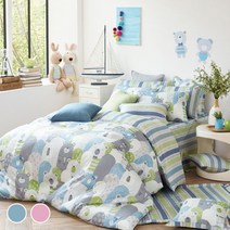 [키즈돔] [침대] 베어랜드 순면 차렵 매트세트 s/ss 2colors