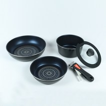에코린쿡 IH착탈식팬 5p 세트, 혼합 색상, 프라이팬(20cm.26cm)+멀티포트+손잡이+유리뚜껑