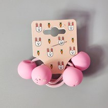 애니멀 눈코입 작은머리방울 아동머리끈 여아방울