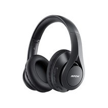 mpow 059 prolite 60h 재생 블루투스 50 무선 헤드폰, 검은 색 헤드폰, 블랙