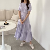 MUMUSEE 국내제작 반팔 캉캉 롱 원피스 3color 빅사이즈 임부복 맘룩 등원룩 봄 여름