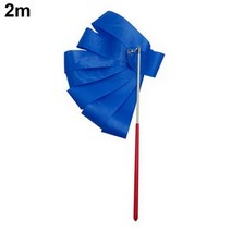 리듬체조리본 리본막대 체조리본2m/4m Colorful Ribbons Dance Rhythmic Art Twirling Stick Rod Ballet Ra, 03 2m Blue
