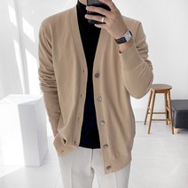 캐시미어 루즈핏 남자 브이넥 니트 가디건 6컬러