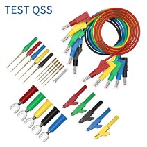 점화 플러그 QSS-듀얼 바나나 플러그 멀티미터 테스트 리드 키트 31 개 악어 클립 포함 U 형 교체 가능, 한개옵션0