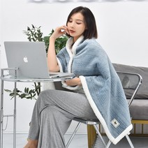 두꺼운담요 숄 담요 사무실 낮잠 두꺼운겨울 매트 브레이크타임 편리한 망토 쇼파 용학생 무릎덮개, C01-보리이삭 블루색 두께 포함, T03-100x150cm빅사이즈 크기 낮