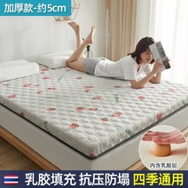 가정용침대매트 얇은 매트리스 이부자리 이인용 여름 바닥을 깔다 침상 스폰지 소프트 싱글 침구패드 로션 2656230501, 150x190cm 딸기 -5cm 증후금