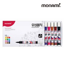 모나미 유성매직 유성마카 낱색 8색 12색 세트 1.5mm, 유성매직_12색세트