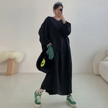 슈가펀 로드모 면 오버핏 롱 원피스